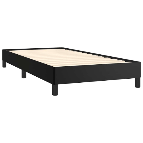 vidaXL Twin XL Bed Frame, Faux Leather Upholstered Platform Bed Frame, Black, No Mattress