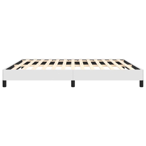 Cadre de grand lit vidaXL, cadre de lit plateforme recouvert de similicuir, blanc, sans matelas