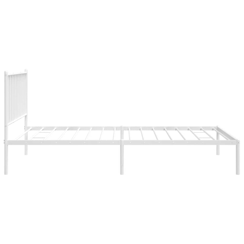 vidaXL White Metal Twin XL Bed Frame with Headboard, Heavy-Duty, Under-Bed Storage, No Mattress