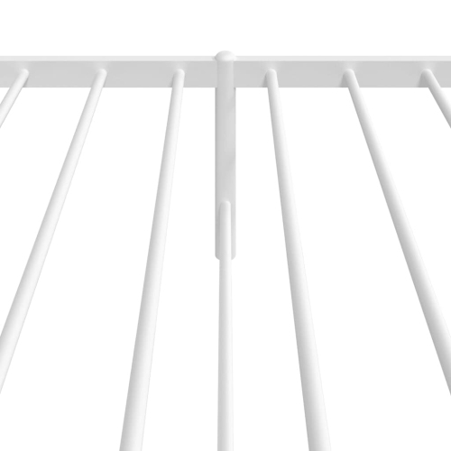 vidaXL White Metal Twin XL Bed Frame with Headboard, Heavy-Duty, Under-Bed Storage, No Mattress