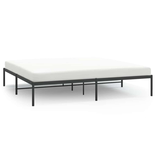 VIDAXL  Metal King Bed Frame, Under-Bed Storage, Heavy-Duty, No Mattress In Black