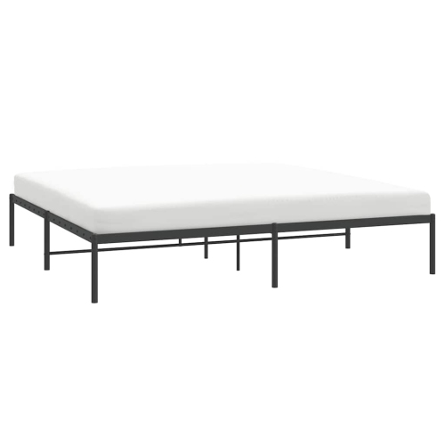 vidaXL Black Metal King Bed Frame, Under-Bed Storage, Heavy-Duty, No Mattress