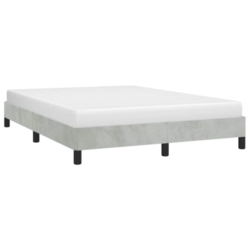 vidaXL Queen Bed Frame, Velvet Upholstered Platform Bed Frame, Light Gray, No Mattress