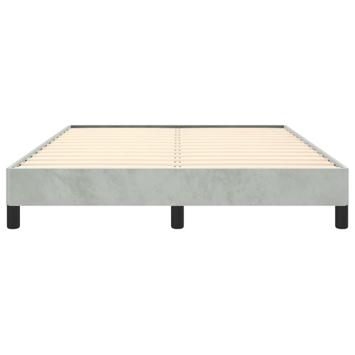 vidaXL Queen Bed Frame, Velvet Upholstered Platform Bed Frame, Light Gray, No Mattress