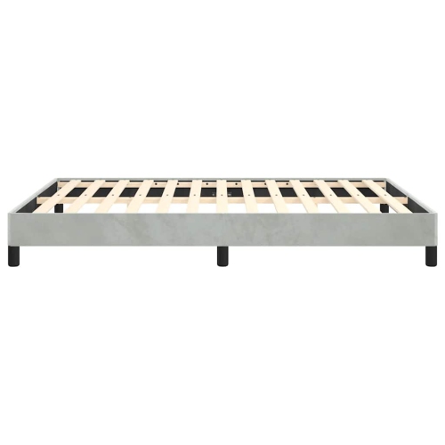 vidaXL Queen Bed Frame, Velvet Upholstered Platform Bed Frame, Light Gray, No Mattress