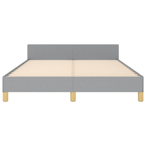vidaXL Fabric Queen Platform Bed Frame, Slats Support, Easy Assembly, No Mattress, Light Gray