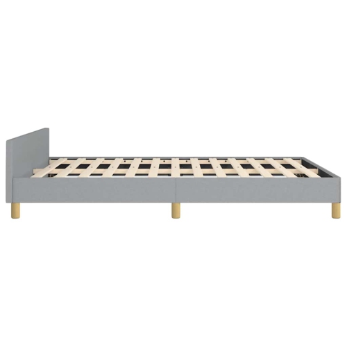 vidaXL Fabric Queen Platform Bed Frame, Slats Support, Easy Assembly, No Mattress, Light Gray