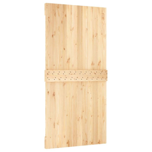 vidaXL NARVIK 39.4"x82.7" Solid Pine Wood Sliding Barn Door, Natural Brown, No Hardware Kits