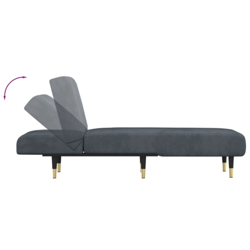 vidaXL Chaise Longue Dark Grey Velvet