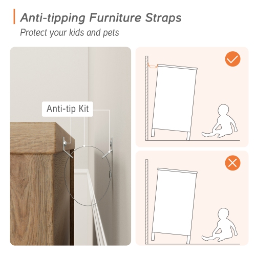 WAMPAT Modern Dresser with 3 Drawers, Kids Dressers with Wide Chest of Drawer for Living Room,Nursery,Hallway, Oak