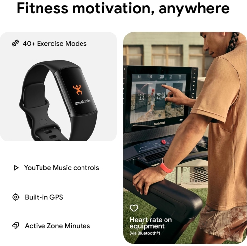 Fitbit Charge 6 Fitness Tracker with Heart Rate Monitor & Stress Monitor – Built-in GPS – Black by FITBIT - Refurbished condition - Image 4