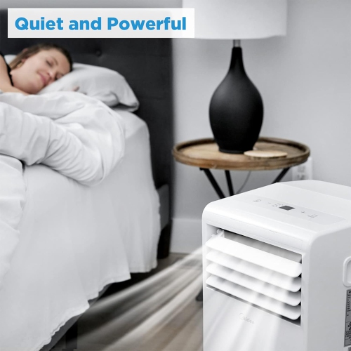 Midea 6,000 BTU ASHRAE Portable Air Conditioner, Cools up to 150 Sq. Ft., with Dehumidifier & Fan mode, Easy- to-use Remote Control & Window