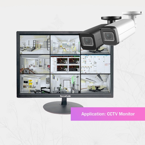 SECURILINK MONITEUR DEL HD intégrale 19 po, couleurs 16,7&nbsp;M, 6,5&nbsp;ms, contraste élevé, moniteur NVR, haut-parleurs stéréo intégrés à grand