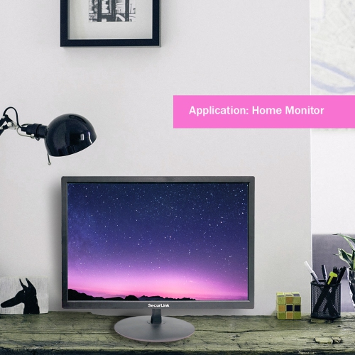 SECURILINK MONITEUR DEL HD intégrale 19 po, couleurs 16,7&nbsp;M, 6,5&nbsp;ms, contraste élevé, moniteur NVR, haut-parleurs stéréo intégrés à grand