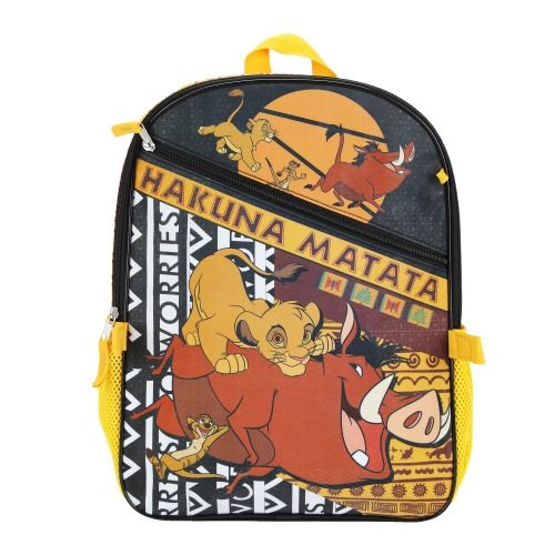 Disney The Lion King Hakuna Matata Kids 16" Backpack and Lunch Bag 5 Piece Set