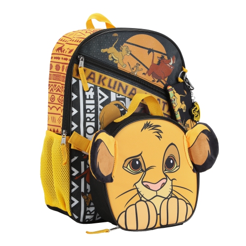 Disney The Lion King Hakuna Matata Kids 16" Backpack and Lunch Bag 5 Piece Set