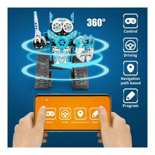 Ensemble de blocs de construction haut de gamme robotique - 3-en-1, R/C 2,4&nbsp;GHz, programmation par application, 398 pièces, jouet éducatif STIM