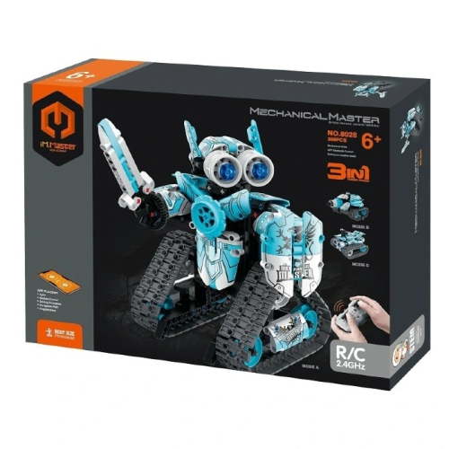 Ensemble de blocs de construction haut de gamme robotique - 3-en-1, R/C 2,4&nbsp;GHz, programmation par application, 398 pièces, jouet éducatif STIM