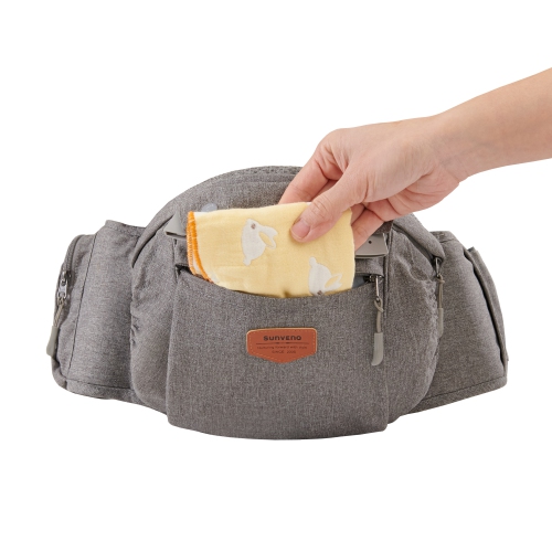 Porte-bébé ergonomique 6-en-1 avec siège pour hanches Sunveno, gris