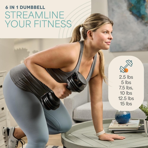 Ensemble d'haltères réglables de Lifepro - haltères pour femmes et hommes - haltères réglables, 5 lb, 10 lb, 15 lb, 20 lb,