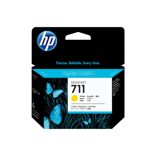 HP 711 3-pack 29-ml Yellow Design Jet Ink Cartridges