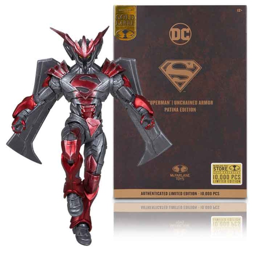 DC  Multiverse Superman 7 Inch Action Figure Exclusive - Superman Unchained Armor Patina Edition Label In Gold
