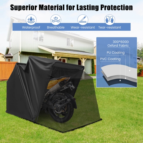 Costway 11.2' x 4.5' x 6.3' Waterproof Motorbike Storage Tent Outdoor Motorcycle Shelter