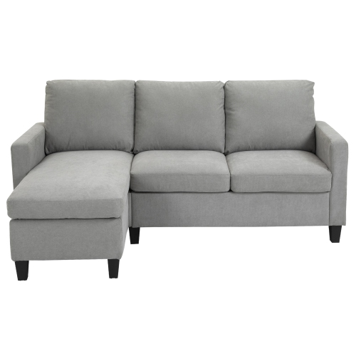 HOMCOM  Sectional Sofa, L Shape Couch With Ottoman, Modern Sectional Couch for Living Room, Light In Grey