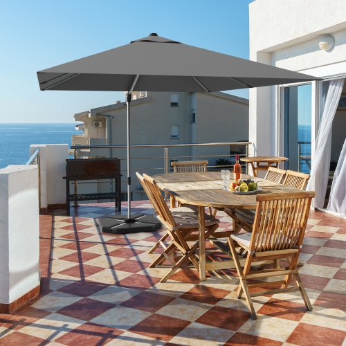 Parasol en porte-à-faux excentré de patio de 10ft pi avec base en aluminium inclinable à 360 degrés de Costway