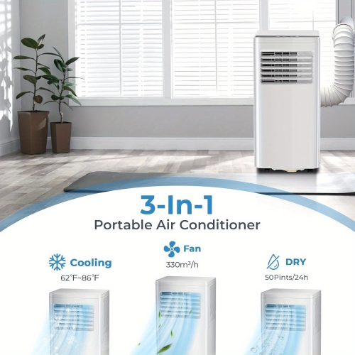 ZAFRO 10,000 BTU Portable Air Conditioners Cool Up to 400 Sq.ft, 4 Modes Portable AC with Remote Control/Large LED Display/24Hrs Timer/Installation