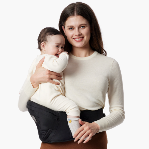 Porte-bébé MomCozy à siège de hanche - taille réglable avec protecteur de ventre Original 3D, porte-bébé ergonomique avec diverses poches pour nouvea