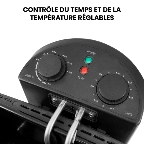 Friteuse et 3 paniers à frire 1700 W 4 L/17 tasses, couvercle avec fenêtre, filtres à graisse et odeurs