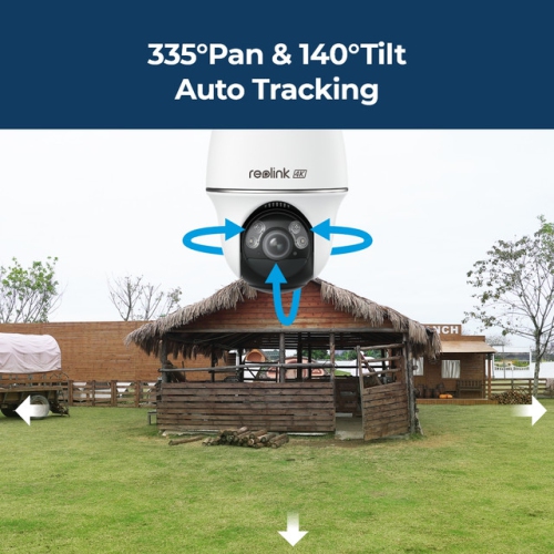 Reolink Smart 4K 8MP Wireless 4G LTE Pan Tilt Battery/Solar-Powered Camera with Color Night Vision, GO PT Ultra