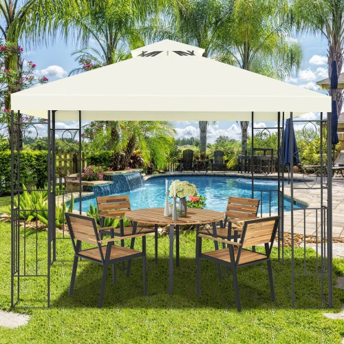 COSTWAY  2 Tier 10'x10' Patio Gazebo Canopy Tent Steel Frame Shelter Awning