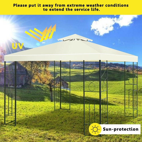 Costway 2 Tier 10'x10' Patio Gazebo Canopy Tent Steel Frame Shelter Awning
