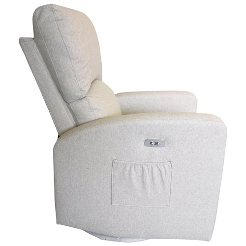 Dream On Me Habana Fabric Glider with USB Charging Port - Taupe