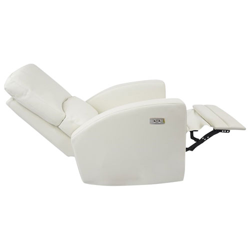 Dream On Me Habana Electric Bonded Leather Glider - White