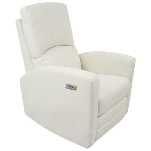 Dream On Me Habana Electric Bonded Leather Glider - White