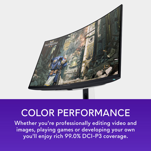 Moniteur de jeu incurvé QD DELO UHD 4K 240 Hz 0,03 ms de 32 po d'Alienware - Lumière lunaire