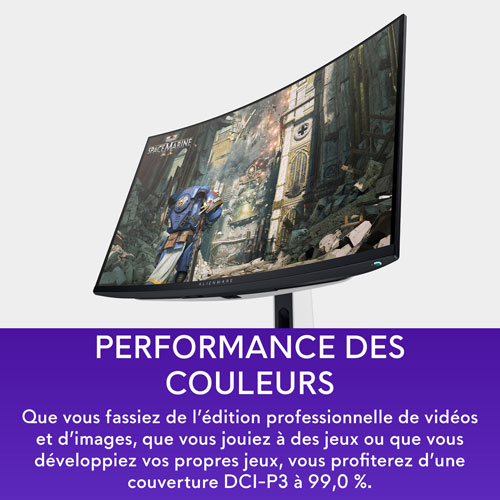 Moniteur de jeu incurvé QD DELO UHD 4K 240 Hz 0,03 ms de 32 po d'Alienware - Lumière lunaire