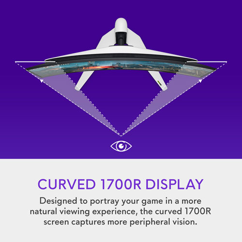 Moniteur de jeu incurvé QD DELO UHD 4K 240 Hz 0,03 ms de 32 po d'Alienware - Lumière lunaire