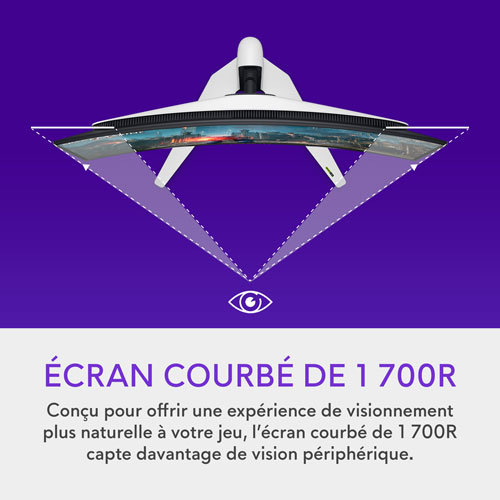 Moniteur de jeu incurvé QD DELO UHD 4K 240 Hz 0,03 ms de 32 po d'Alienware - Lumière lunaire