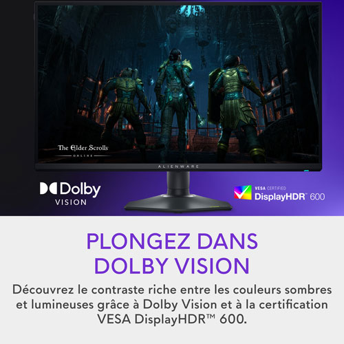 Moniteur de jeu incurvé QD DELO UHD 4K 240 Hz 0,03 ms de 32 po d'Alienware - Lumière lunaire