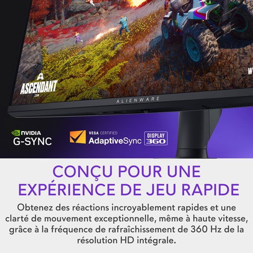 Moniteur de jeu incurvé QD DELO UHD 4K 240 Hz 0,03 ms de 32 po d'Alienware - Lumière lunaire