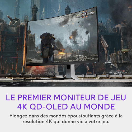 Moniteur de jeu incurvé QD DELO UHD 4K 240 Hz 0,03 ms de 32 po d'Alienware - Lumière lunaire