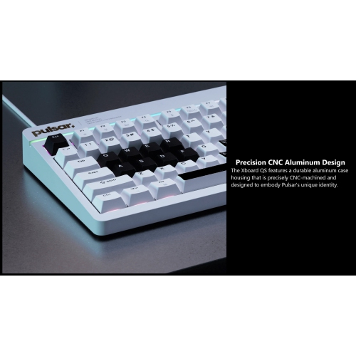 Pulsar Gaming Gears XBOARD QS RGB Mechanical Gaming Keyboard - Hot-Swappable, Kailh Box Ice Mint V2 Switches, Aluminum Frame with Knob, Tenkeyless,