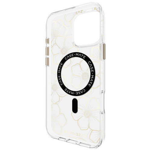 Case-Mate Floral Gems Fitted Hard Shell Case with MagSafe for iPhone 16 Pro Max - Gold