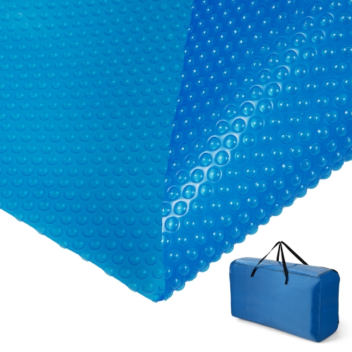 COSTWAY  20X40 Ft Rectangular Pool Solar Cover 12 Mil Heat Retaining Blanket With Carry Bag