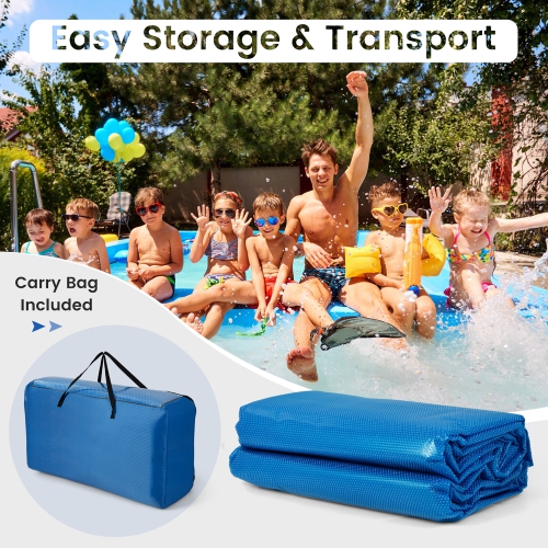 Costway 20x40 ft Rectangular Pool Solar Cover 12 Mil Heat Retaining Blanket with Carry Bag