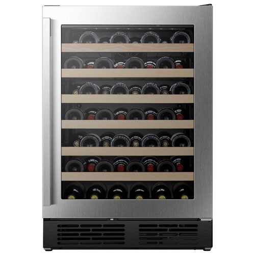 Cellier autonome/encastrable pour 54 bouteilles de Hisense avec Wi-Fi - Acier inoxydable